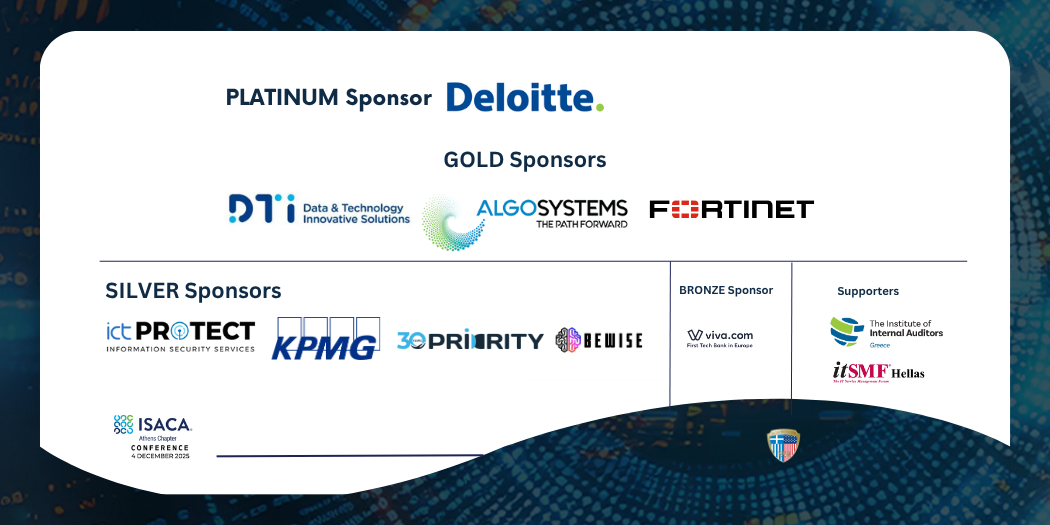 ISACA Athens Chapter Conference 2025 our Sponsors - Join us on 4 Dec 2025